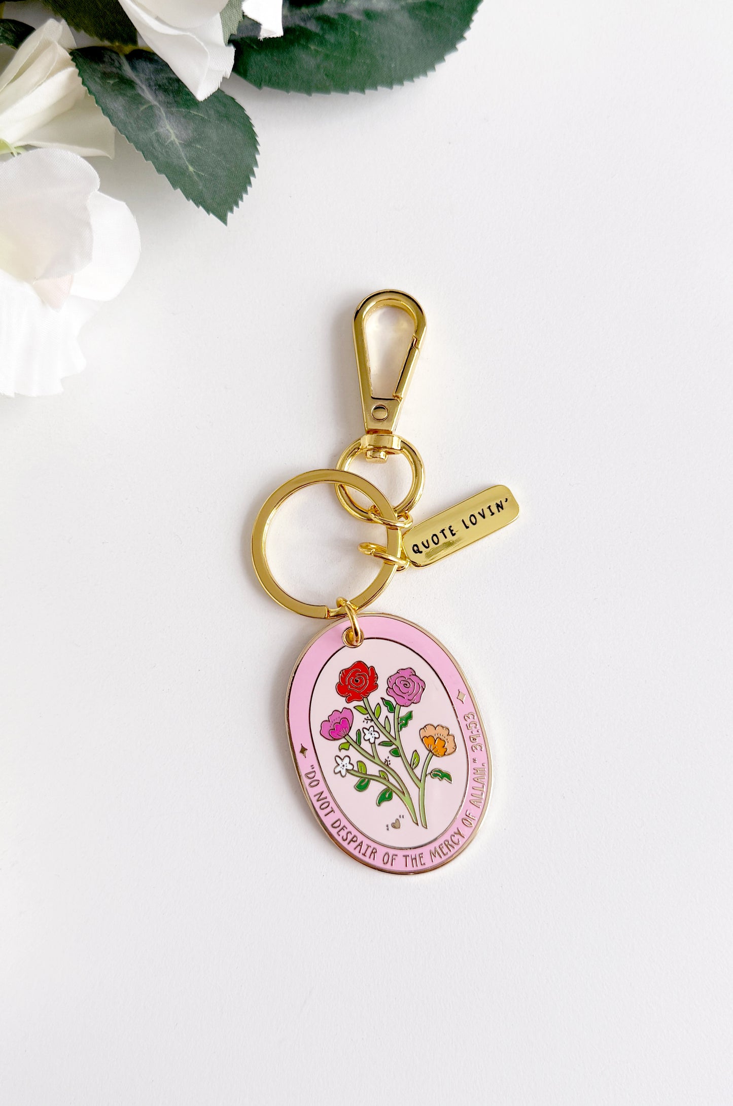 Floral pink keyring | Quote Lovin' | Eid gifts
